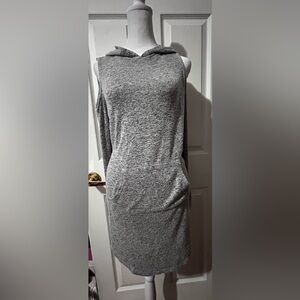 Gray cold shoulder Hoodie Dress